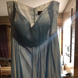 Blue chiffon prom dress